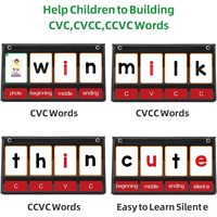 Tabla de Bolsillo CVC Word Builder para Escritorio, Juegos de Construcción de Palabras para Niños, Aprende a Leer Palabras CVC, CVCC, CCVC, Herramienta de Aprendizaje Fonético