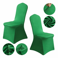 Housses de chaise universelles blanches en polyester extensible et spandex, teintes unies, lavables et amovibles, pour distributeurs en gros