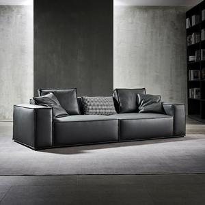 Sofá de oficina de cuero genuino minimalista italiano, diseño de bloque de tofu moderno Simple para apartamento pequeño para sala de estar de fila recta - Product Image 1