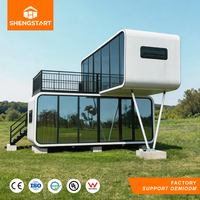 Maison conteneur portable Apple Cabin |   Structure en acier imperméable pour climatiseur, idéale pour hôtels, Airbnb, complexes hôteliers, bureaux et toilettes