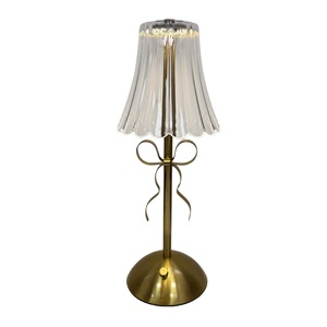 Cross-border trending crystal table <b>lamp</b>, restaurant light luxury ambient light, retro bedroom bedside bow USB rechargeable - Product Image 5