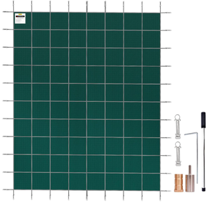 Couverture de sécurité pour piscine rectangulaire, couverture d'hiver pour piscine, triple couture, maille haute résistance, matériau PP avec bonne perméabilité à la pluie - Product Image 1