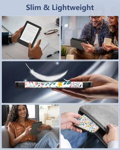 Étui de protection intelligent en PU léger et mince avec impression personnalisée, fonction veille/réveil automatique, pour tablette <span class=keywords><strong>Kobo</strong></span> <span class=keywords><strong>Clara</strong></span> 6 pouces, dos transparent et emplacement pour stylet - Product Image 6