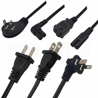 1m noir non polarisé iec320 c7 vers nema 1-15p SPT-2 2x18AWG