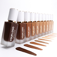Nouveau design, fond de teint liquide mat velours imperméable 30 ml, teinte foncée, 24 nuances en stock, couleur personnalisée, marque privée, longue tenue