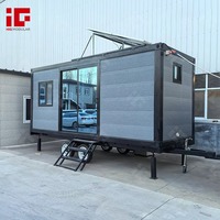 Petite maison préfabriquée mobile avec roulotte de voyage Villa de séjour pour cabine portable extérieure avec cuisine Maison modulaire en conteneur