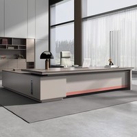 Combinaison table et chaise de bureau en PVC au design minimaliste moderne avec quincaillerie de haute qualité pour usage commercial - Ensemble de mobilier de bureau de direction