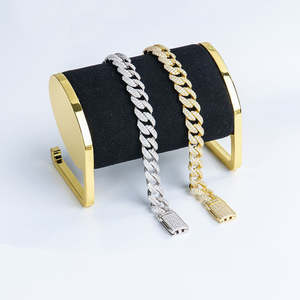 Factory wholesale S925 Silver Full Inlaid Moissanite Double Row Arc Cuban <b>Bracelet</b> Full Diamond chilled Jewelry VVS Chain Gift - Product Image 1