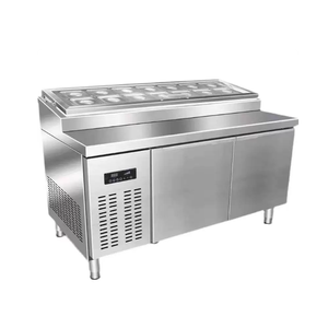 Refrigerador comercial <span class=keywords><strong>de</strong></span> doble temperatura para mostrador <span class=keywords><strong>de</strong></span> preparación <span class=keywords><strong>de</strong></span> ensaladas, sándwiches y pizzas con exhibidor - Product Image 3