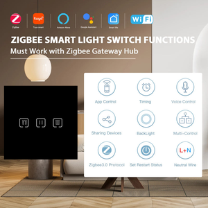 Interrupteur intelligent pour moteur <span class=keywords><strong>de</strong></span> rideau, WiFi/Zigbee, écran tactile, compatible avec Alexa et Google Assistant, prend en charge <span class=keywords><strong>la</strong></span> programmation <span class=keywords><strong>de</strong></span> l'horloge - Product Image 4
