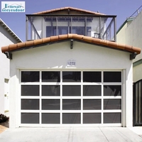 Porte de garage sectionnelle Seeyesdoor en alliage d'aluminium finition moderne, double vitrage, ouverture automatique pour villa (anti-effraction)