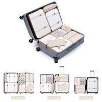 Ensemble OEM de 8 cubes d'emballage de voyage Organisateurs de valises avec sac à chaussures et trousse de toilette Accessoires de voyage