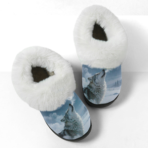 Pantuflas de Interior Personalizadas para Mujer con Diseño de <span class=keywords><strong>Gorila</strong></span>, Pantuflas Planas de Invierno Cálidas y Suaves con Forro Afelpado - Product Image 5