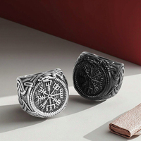 Bague en acier inoxydable de style rétro nordique viking de haute qualité pour hommes, bijoux tendance, accessoire de bague quotidien
