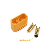 Connecteur banane mâle/femelle plaqué or Amass AS150U anti-étincelles avec broche de signalisation, prise étanche pour batterie Lipo