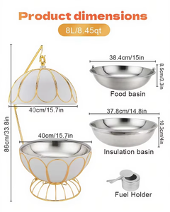 เครื่องอุ่นอาหารทำจากหินอ่อนสุดหรู, เครื่องอุ่นอาหาร<span class=keywords><strong>บุฟเฟ่ต์</strong></span>ควบคุมอุณหภูมิอัตโนมัติ8L เชื้อเพลิงรูปทรงลูกโลก - Product Image 5