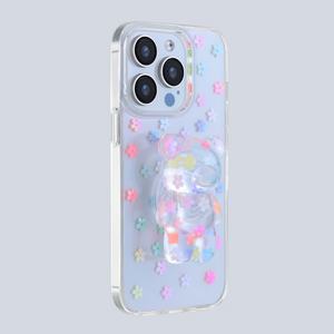 Cute Bear Phone Cases Finger Grip TPU Resins Cover Mobile Phone Shockproof Clear Cases <b>for</b> <b>iphone</b> 15 Case - Product Image 5