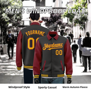 OEM Custom <b>Men</b> Sporty Autumn Windproof Waterproof Plain Dyed Single Breasted <b>Blouson</b> Turn-down Collar Coat Pockets Outdoor Front - Product Image 2