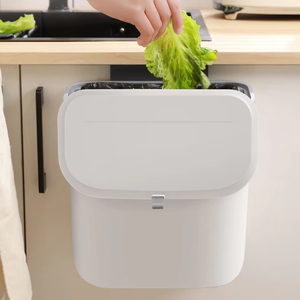 7L Nhựa Treo Nhà Bếp Thùng Rác <span class=keywords><strong>Bin</strong></span> Mà Không Có Bên Trong Xô Treo Tường Tự Động <span class=keywords><strong>Bin</strong></span> Thùng Rác Với Nắp Cho Phòng Ngủ - Product Image 2
