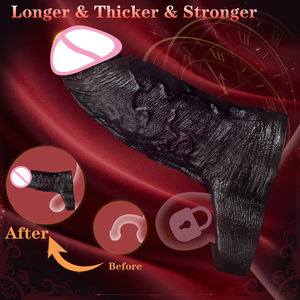 SXXY Realistischer Schwarzer <span class=keywords><strong>Penis</strong></span>-Sleeve-Verlängerer Weicher & Dehnbarer Silikon-Penishülle für Männer, Paare Sexspielzeug Großhandel <span class=keywords><strong>Amazon</strong></span> Bestseller - Product Image 4