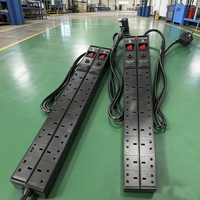 PDU industriel basse tension 1U 2U 10/20 ports 19 pouces, norme EU/UK/US, indice de protection IP66, alliage d'aluminium, 13A 2M, noir, CE
