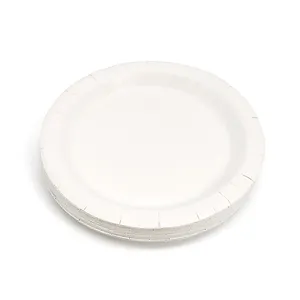 LuzhouPack Platos de papel desechables materia prima verde 100% platos de papel compostables de 9 pulgadas Paquete de 125