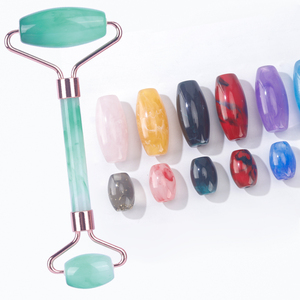 Custom HD Logo Resin Jade Roller and Gua Sha Set Facial Massager for Face and Eyes Professional <b>Massage</b> Roller <b>tool</b> - Product Image 4