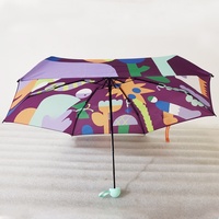 Petit parapluie de poche numérique personnalisé, entièrement imprimé, mini, pliable, manuel, protection solaire, résistant aux UV, facile à transporter, avec armature en tube de fer et baleines en alliage