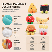 Paire de jouets en peluche magnétiques Velboa certifiés, adorables aimants en forme de nourriture pour la décoration du réfrigérateur, personnalisables OEM