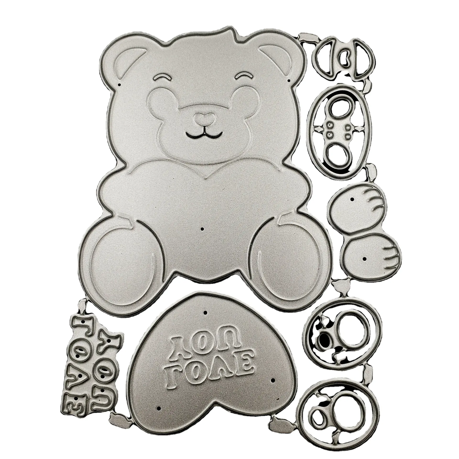 Kerajinan Logam Pembuat Kartu Ucapan Diy Pola Kustom Buatan Tangan Anak-anak Bentuk Beruang Kartun untuk Buku Tempel