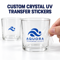 Autocollant de transfert UV DTF personnalisé pour verre à vin, verre à bière, verre à whisky, gobelet, café, bar, décalcomanie avec logo personnalisé