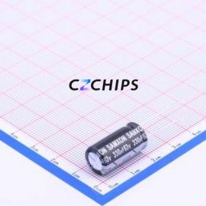 EGT337M1JG20RR Through-Hole <b>Aluminum</b> <b>Electrolytic</b> <b>Capacitor</b> Through hole Component (THT),D10xL20mm 330uF 20% 63V 5mm - Product Image 1