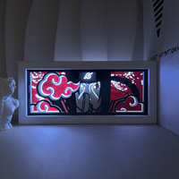 Nouveau 3D Anime boîte à lumière Led papier sculpture lampe 16 couleurs dessin animé Manga ombre rougeoyant Lightbox lampe de Table pour garçons ami cadeau