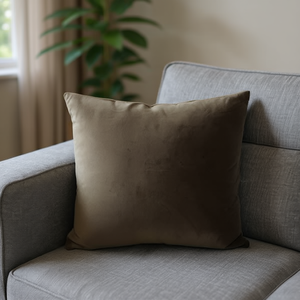 Cuscino in Velluto Olandese 60*60 Marrone, Cojin Terciopelo, Cuscini per Seduta e Decorativi - Product Image 3