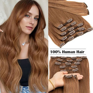 Extensiones de <span class=keywords><strong>Cabello</strong></span> Humano con Clip de PU Invisible, Extensiones con Cinta de PU Inyectada, 7 Piezas/Juego, 12-24 Pulgadas, 100G 120G - Product Image 1