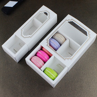 Boîtes à gâteaux en papier kraft Boîte d'emballage pour desserts mini friandises beignets avec vitrine transparente Boîtes à macarons blanches