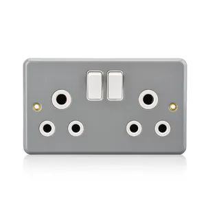 Metais folheados ou chapeados de alimentação de parede multi 3 plug-pino redondo 15 amp tomada