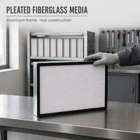 Filtre à air en boîte avec média plissé en fibre de verre et cadre en aluminium pour la gestion de l'air des salles blanches CVC