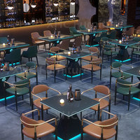 Ensemble de meubles de restaurant en marbre, table et chaises de salle à manger, vente en gros