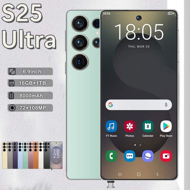 High Performance S25 Ultra 5g Smartphonet With Stylus 6.9-inch Display 16GB+1TB Deca Core Processor Dual Sim Mobile Phones