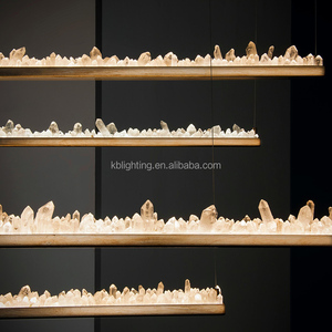 Nghệ thuật đá thạch anh trang trí chiếu sáng tự nhiên pha lê đá đèn chùm đá pha lê Đèn chùm cho khách sạn phòng khách - Product Image 3