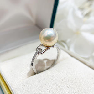 Base para Anillo de Plata S925, Accesorios para Perlas DIY, Anillo de Moda con Cuentas Redondas de 8-10 mm, Soporte para Joyería-10476 - Product Image 2