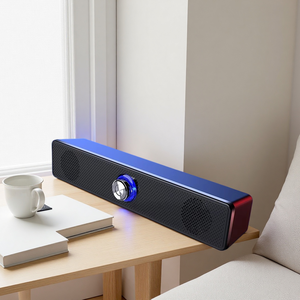 ลำโพงบลูทูธแบบตั้งโต๊ะ ไร้สาย/มีสาย สำหรับคอมพิวเตอร์ ใช้ในบ้าน พร้อมตัวกรองเสียงรบกวน เสียงสเตอริโอ แสงไฟสวยงาม ปรับเอียงได้ - Product Image 1