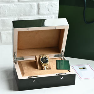 Montre de luxe pour homme, design de créateur, haute qualité, logo personnalisé, boîtier en cuir PU vert bois, montres de luxe exclusives fabriquées en Chine - Product Image 5