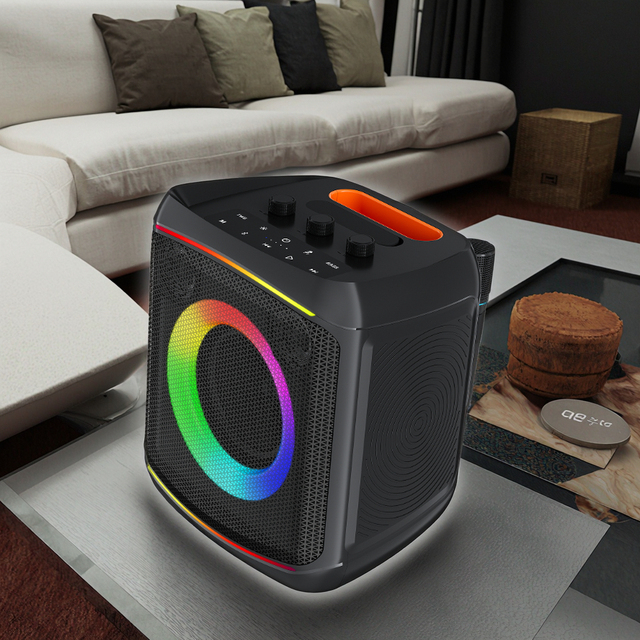 10-30W Wireless Speaker with RGB LED Lights and Two Wireless Micro Phone