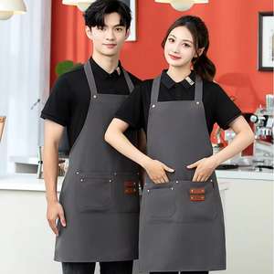 Tablier en toile sans manches imperméable, durable et lavable pour serveurs, logo personnalisé pour salons <span class=keywords><strong>de</strong></span> manucure, restauration, boulangeries, barbecue, salons <span class=keywords><strong>de</strong></span> <span class=keywords><strong>thé</strong></span> au lait - Product Image 2