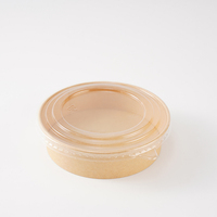 Boîte à emporter en papier kraft enduit de qualité alimentaire, impression dorée, pour salade, hamburger, snack, pizza, bonbons