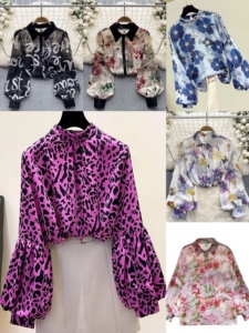 Camicetta Estiva da <span class=keywords><strong>Donna</strong></span> <span class=keywords><strong>in</strong></span> Poliestere Intrecciato con Perline e Graffiti, Maniche a Sbuffo Dolci, Dettagli Goffrati e Volant - Stile Europa America - Product Image 3