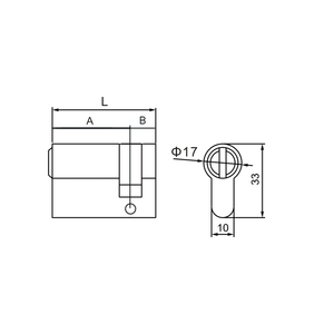 耐火真鍮製モルティス錠 ハーフプロファイル ドアシリンダー 3キー ステインニッケルメッキ インターテック認証 60分耐火 - Product Image 4