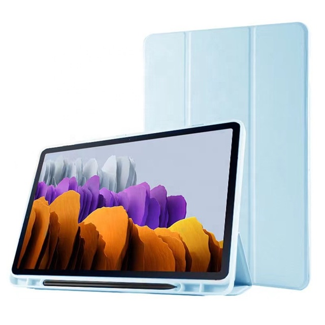 For Samsung Tab S7plusS8/Plus Tablet Case Soft Case Tpu Pen Slot Leather Case Cover Voor Samsung Tablet S7 S+ S7fe